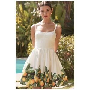 NEW NWT Amanda Uprichard Napoli Dress Lemon Citrus Size XS